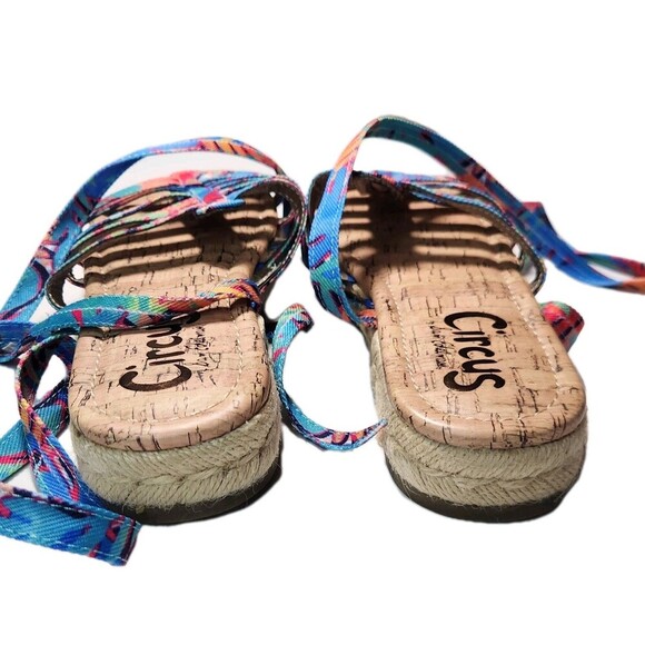 Circus Sam Edelman NWT Tropical Ankle Wrap Sandals Sz 8 Espadrille Style - Picture 7 of 14